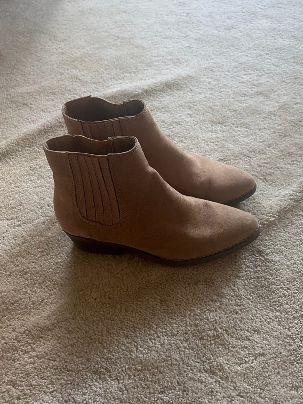 Universal Thread Tan Suede Chelsea Ankle Booties